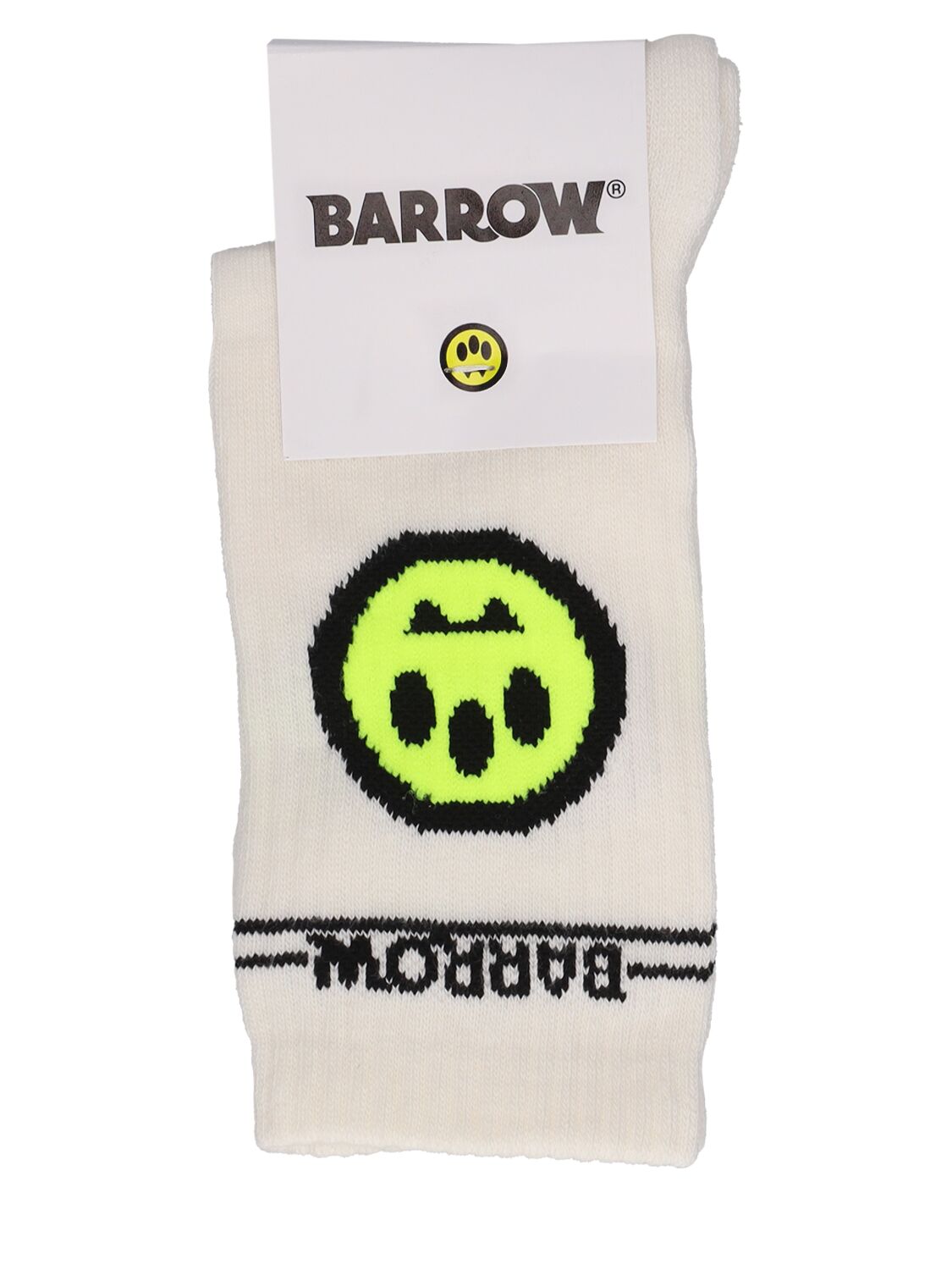 Barrow Kids' Logo Cotton Blend Ribbed Socks In White