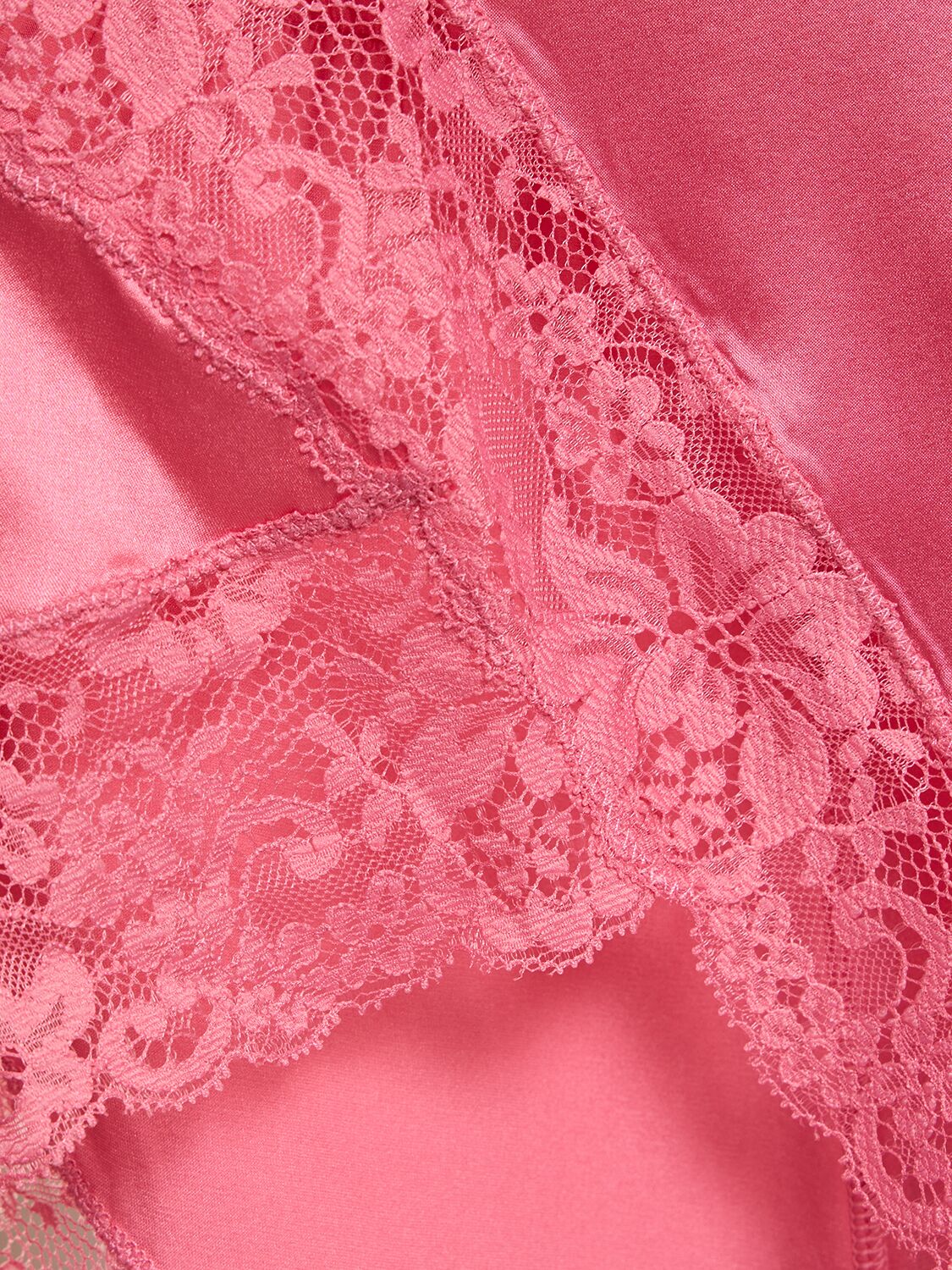 FLEUR DU MAL Venus lace-trimmed silk-blend satin bodysuit