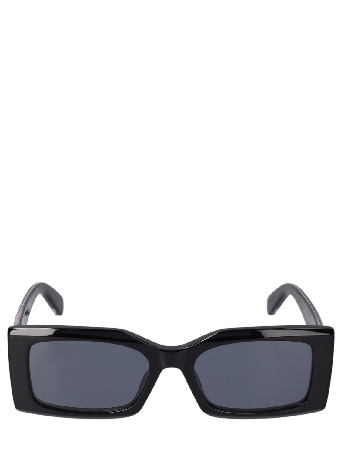 Stella Mccartney Squared Acetate Sunglasses In Black,smoke