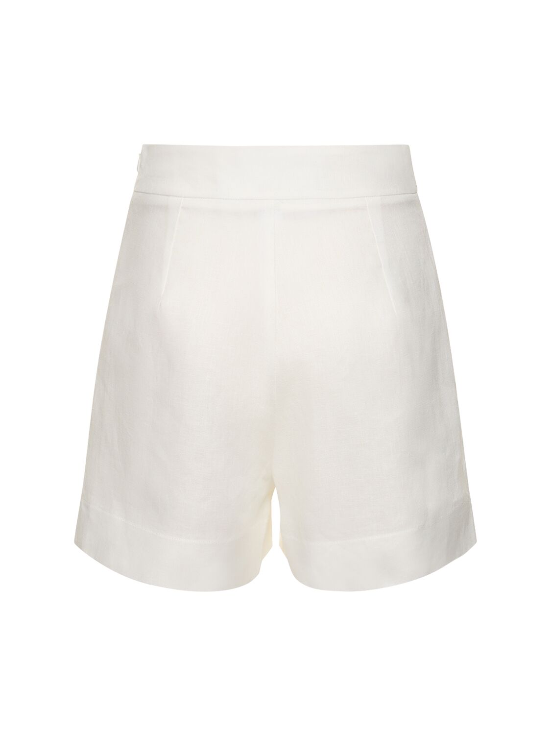 Shop Ermanno Scervino High Rise Linen Shorts In White