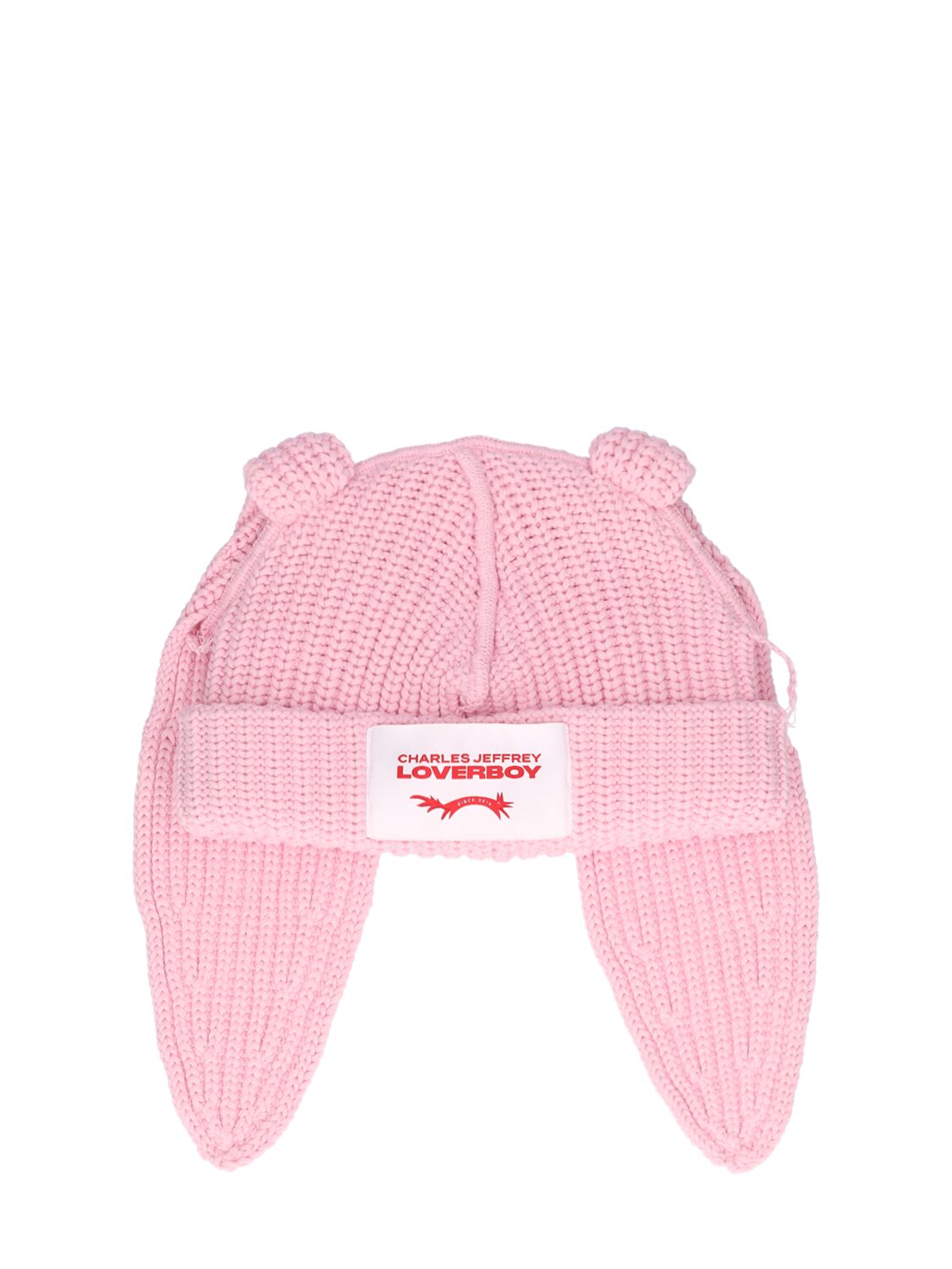 Shop Charles Jeffrey Loverboy Chunky Rabbit Cotton Beanie In Pink