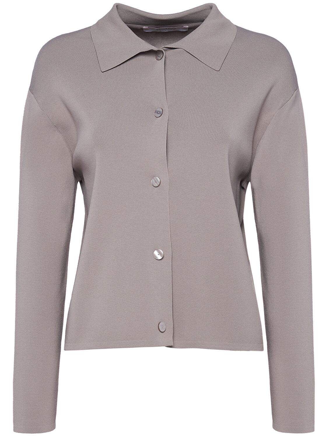 Max Mara Kiota Short Crepe Jacket W/ Buttons In Gray