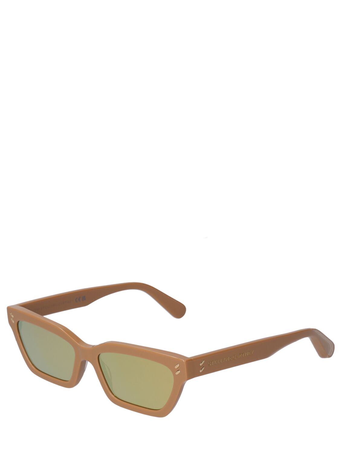 Shop Stella Mccartney Squared Acetate Sunglasses In Beige,brown