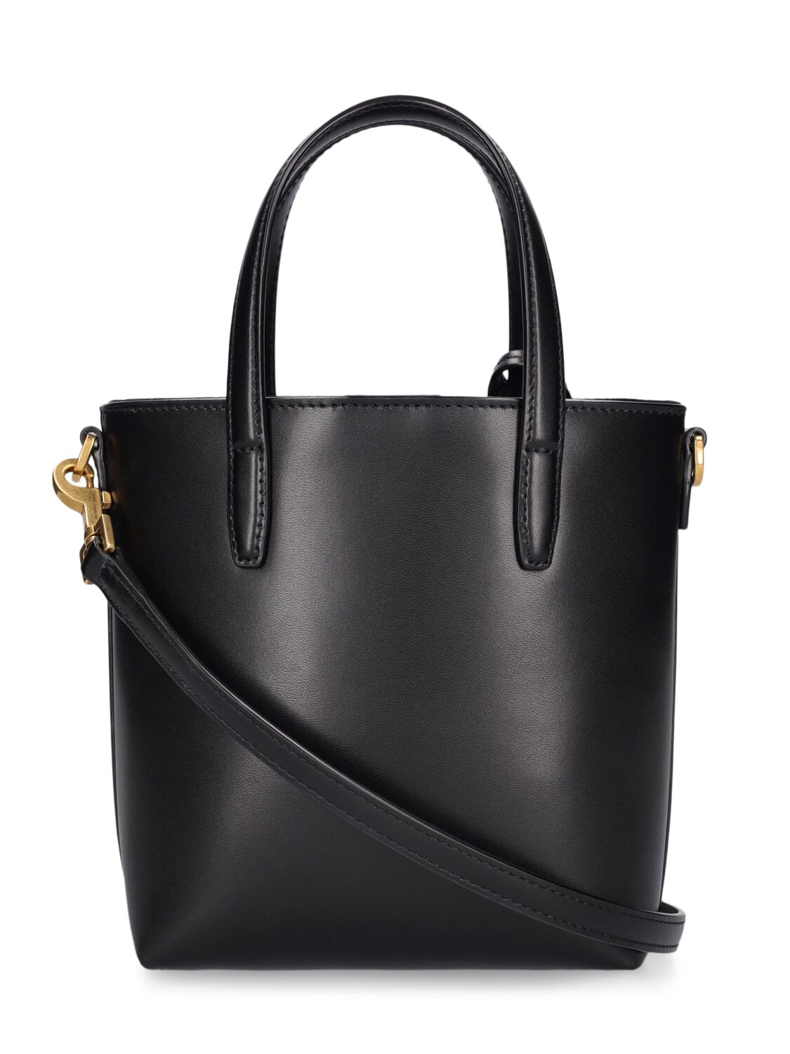 Shop Saint Laurent Mini Toy Leather Shopping Bag In Black