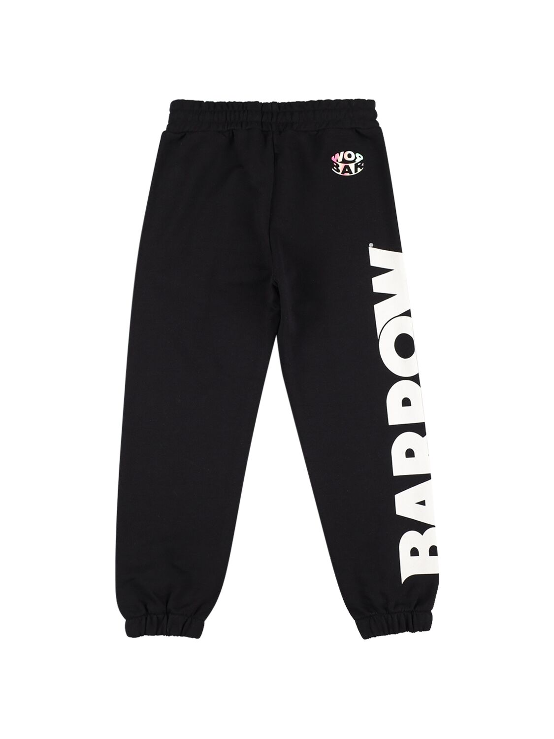 Shop Barrow Logo Print Cotton Sweatpants In Black