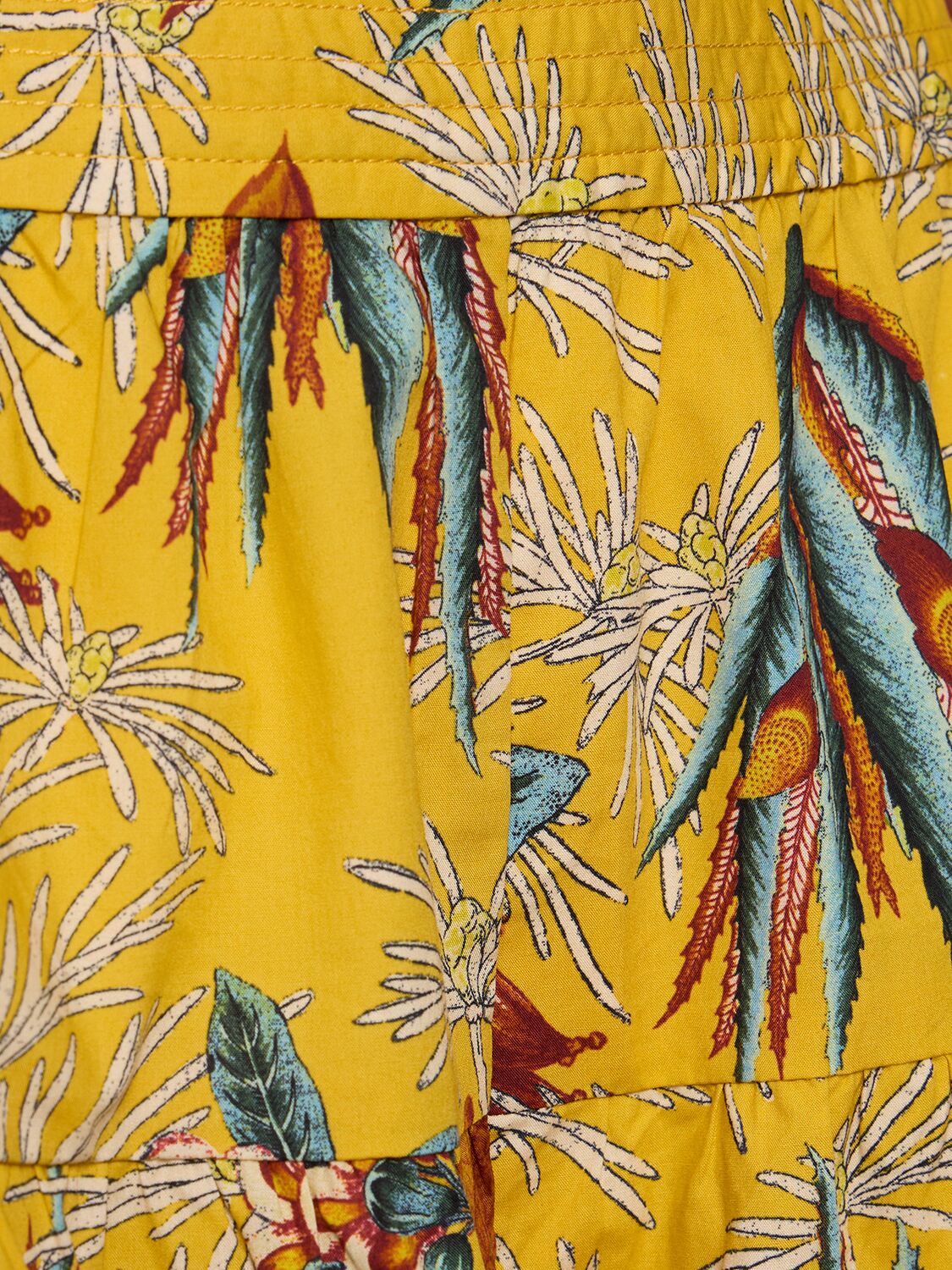 Shop Ulla Johnson Elsie Printed Cotton Shorts In Yellow,multi