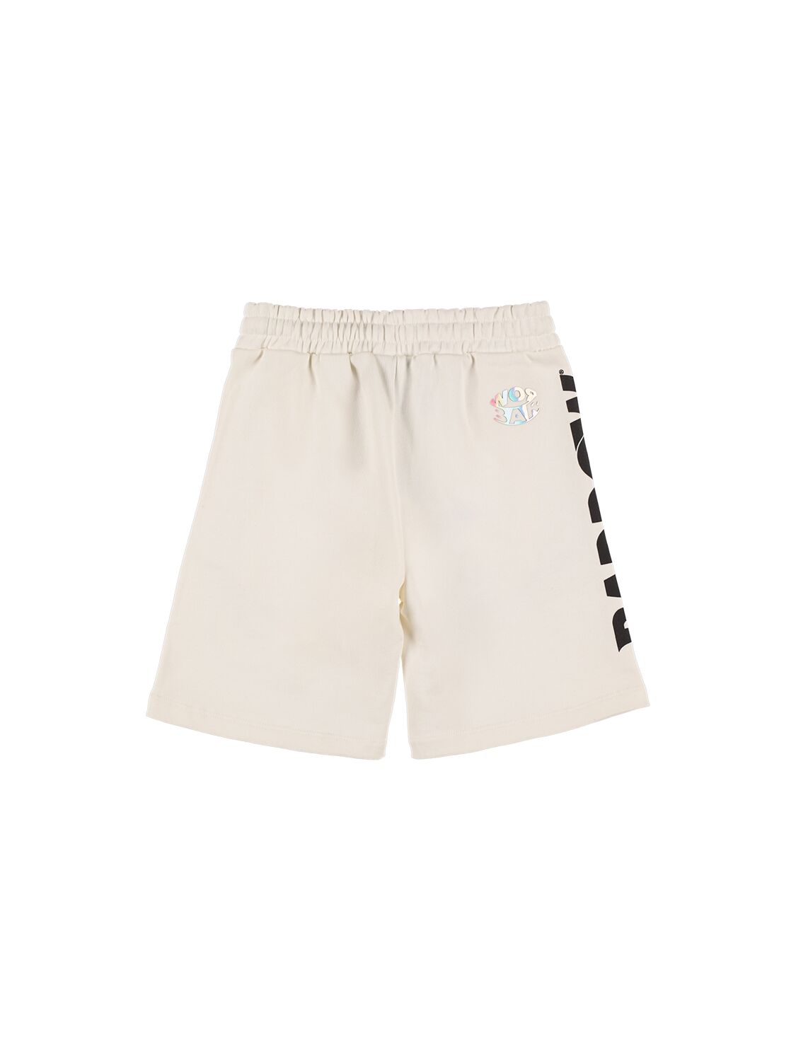 Shop Barrow Printed Cotton Sweat Shorts In Off-white