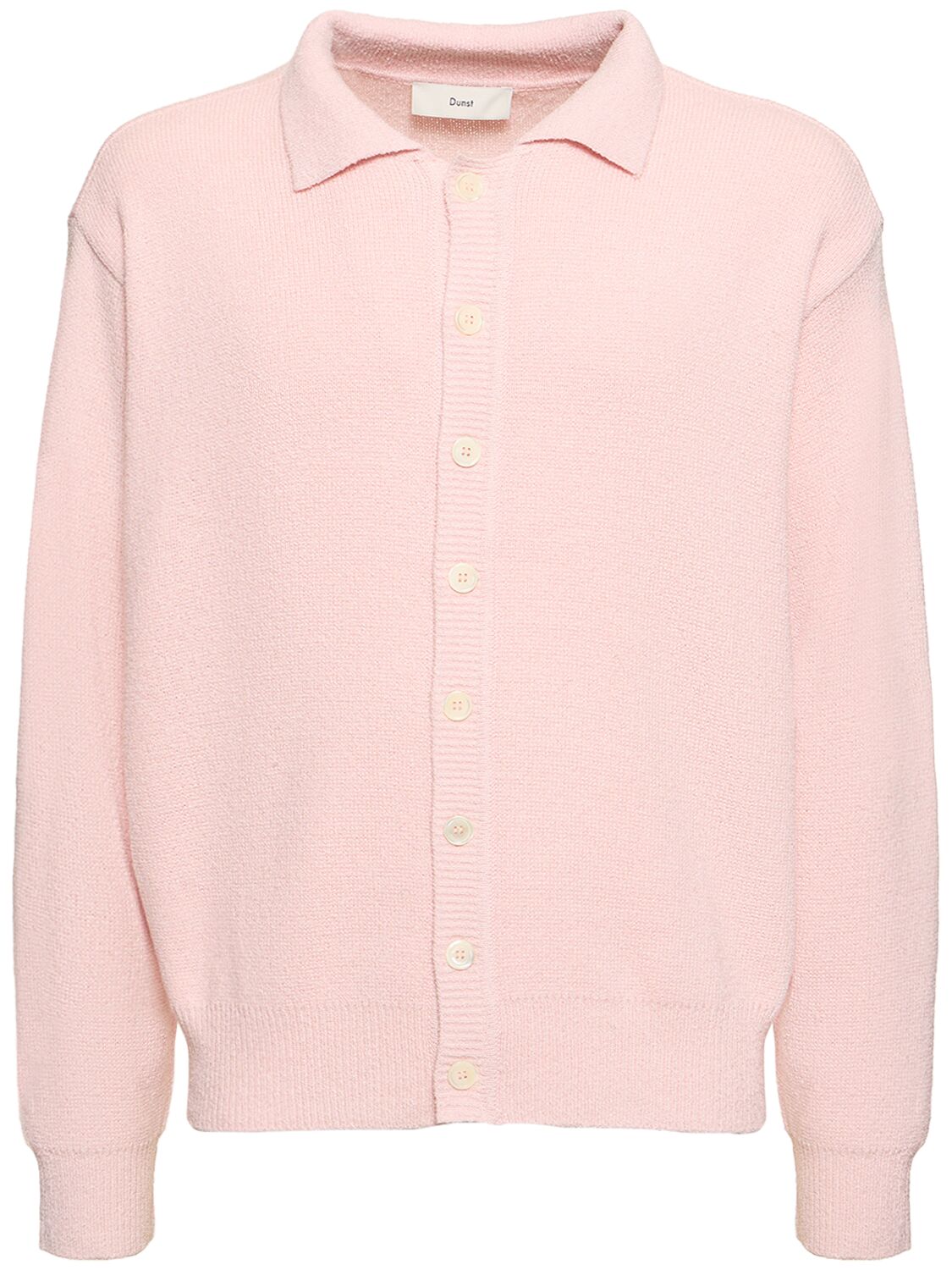 Dunst Open Collar Knitted Cardigan In Light Pink