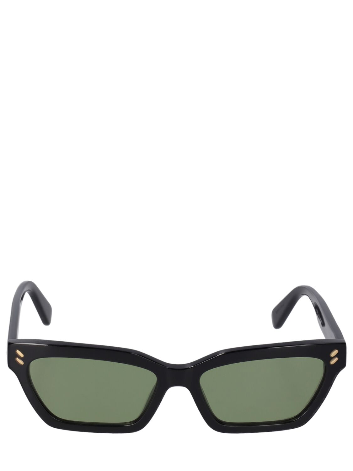 Shop Stella Mccartney Cat-eye Acetate Sunglasses In Black,green