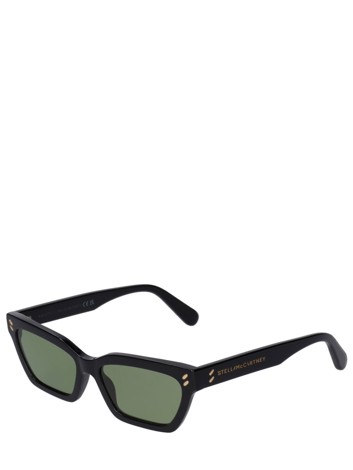 Shop Stella Mccartney Cat-eye Acetate Sunglasses In Black,green