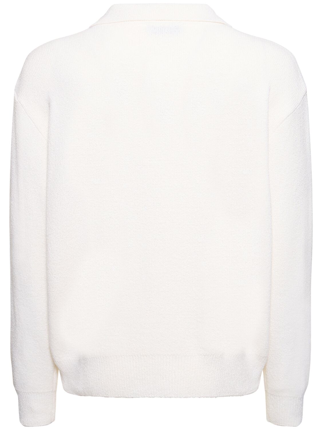 Shop Dunst Unisex Polo Knit Cardigan In White