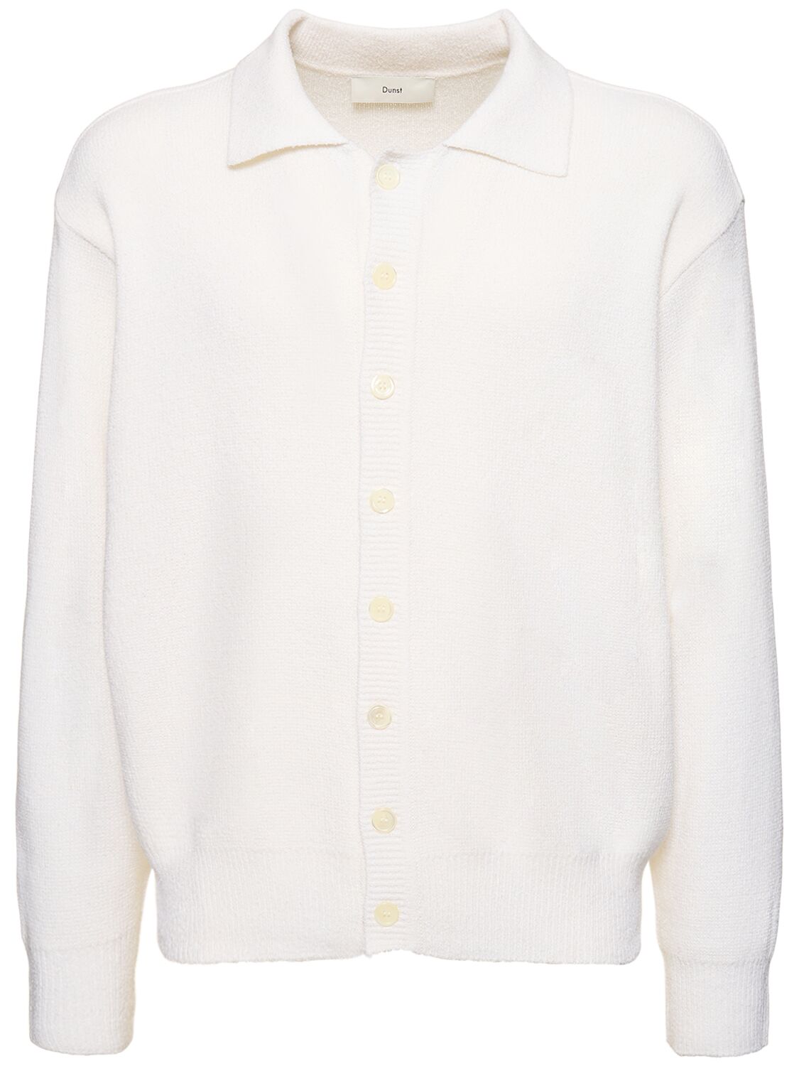 Dunst Open Collar Knitted Cardigan In White