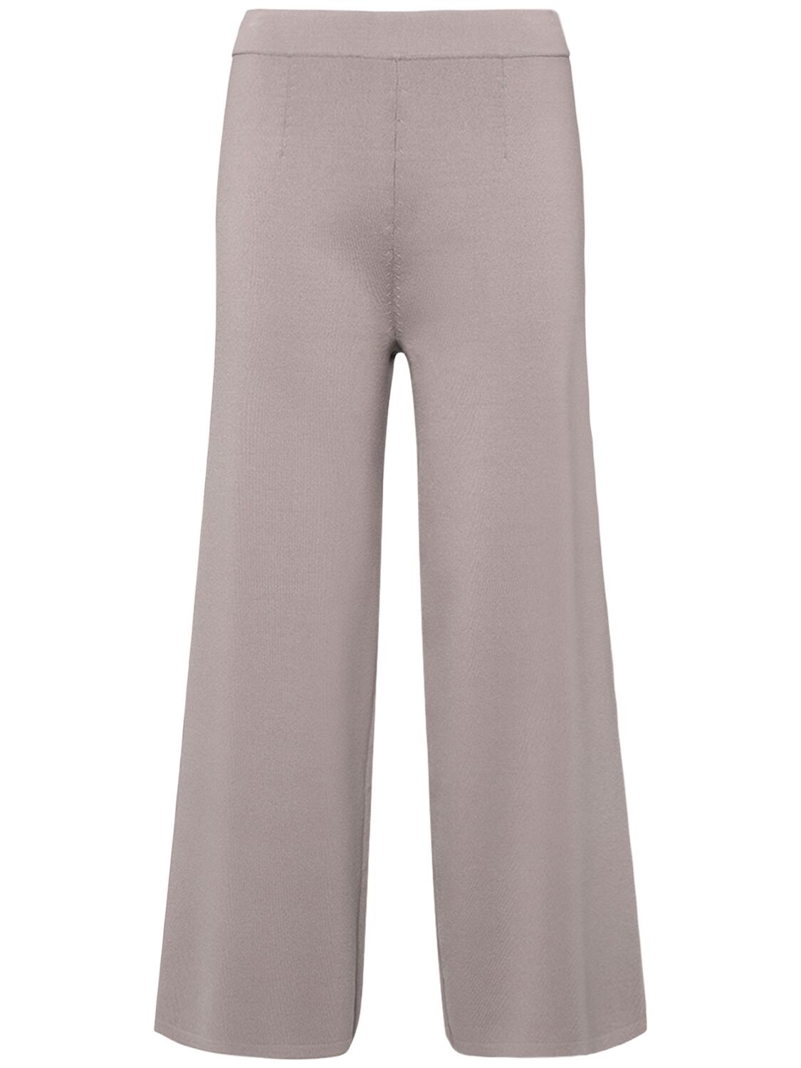 Max Mara Grembo Cropped Wide Leg Crepe Pants In Purple