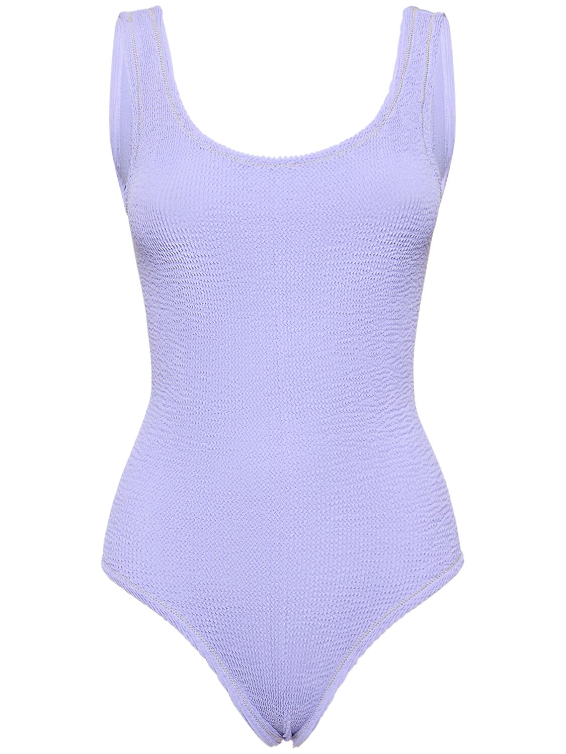Reina Olga Papaia Crinkled One Piece Swimsuit In Lilac