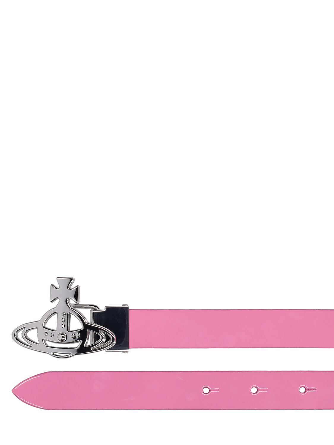 Shop Vivienne Westwood Small Orb Leather Buckle Belt In Pink