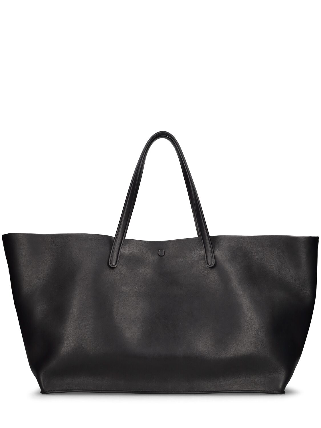 Shop The Row Xl Idaho Saddle Leather Tote Bag In Black