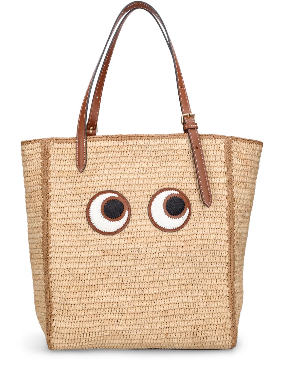 Image of Small Eyes Raffia Tote Bag
