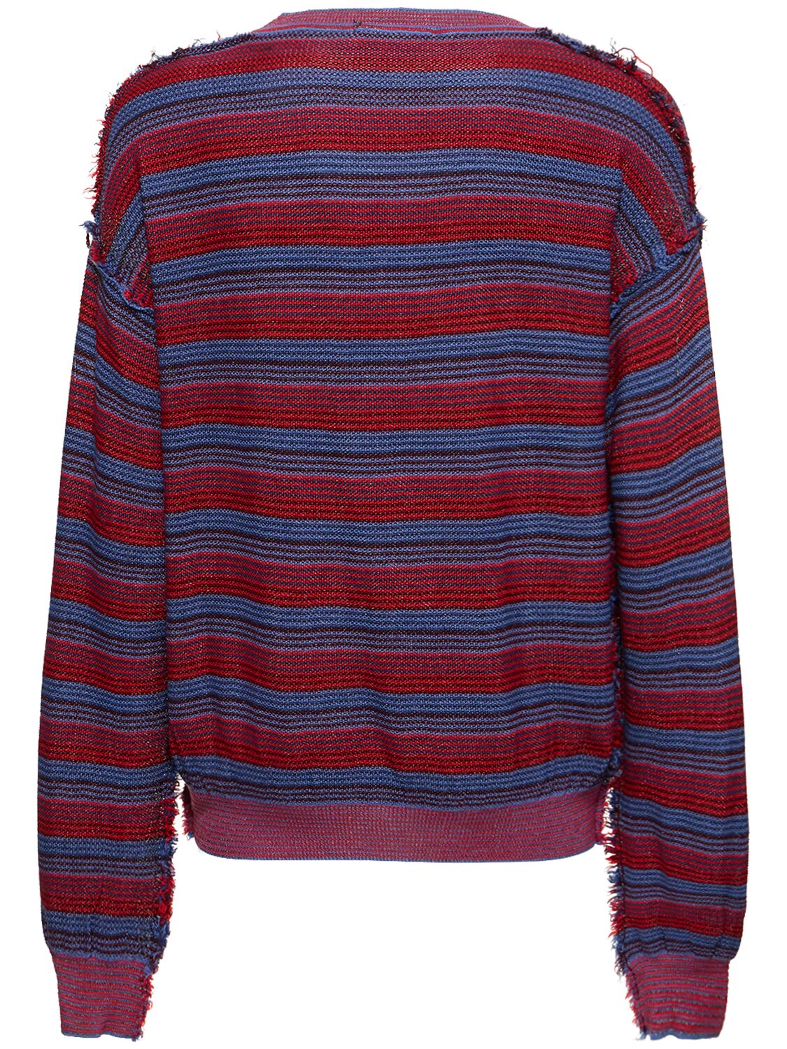 Shop Vivienne Westwood Striped Wool & Silk Knit Sweater In Red,purple