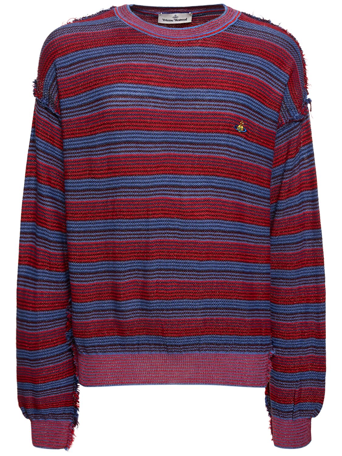 Vivienne Westwood Striped Wool & Silk Knit Jumper In Red,purple