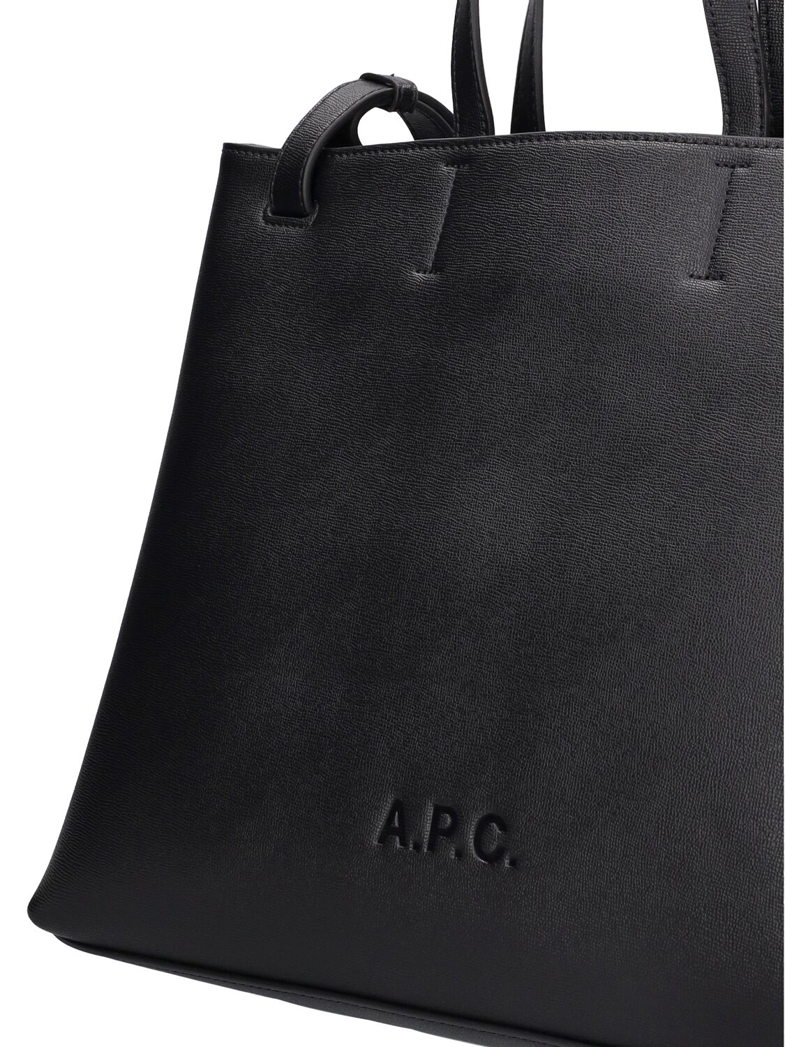 Shop Apc Small Cabas Market Leather Bag In Black