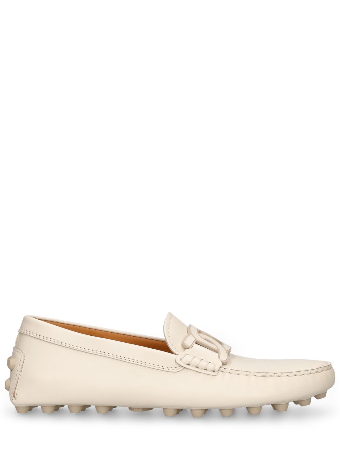 Tod's 10mm Gommino Macro Leather Loafers In White