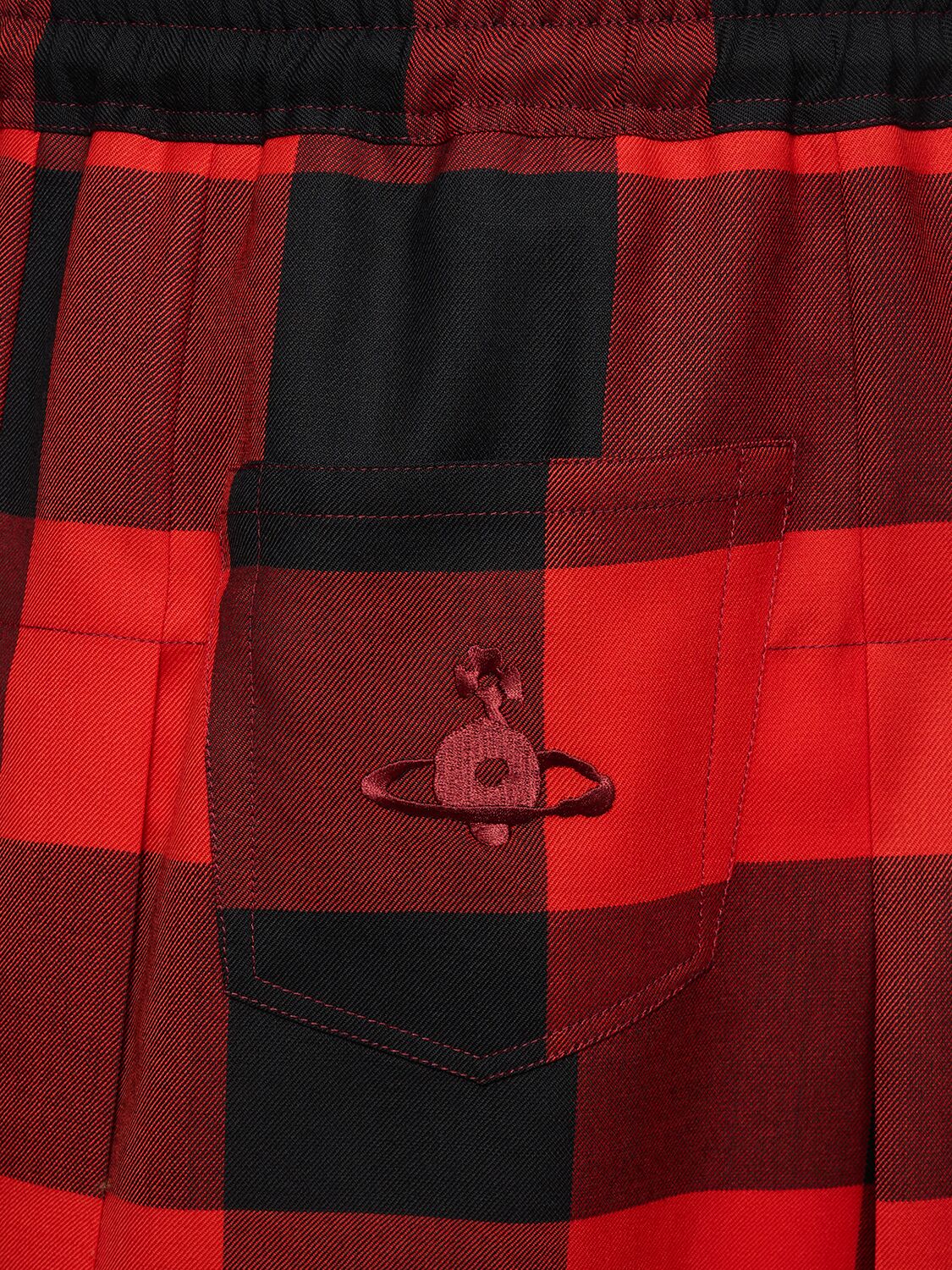 Shop Vivienne Westwood Checked Wool Kilt In Red,black