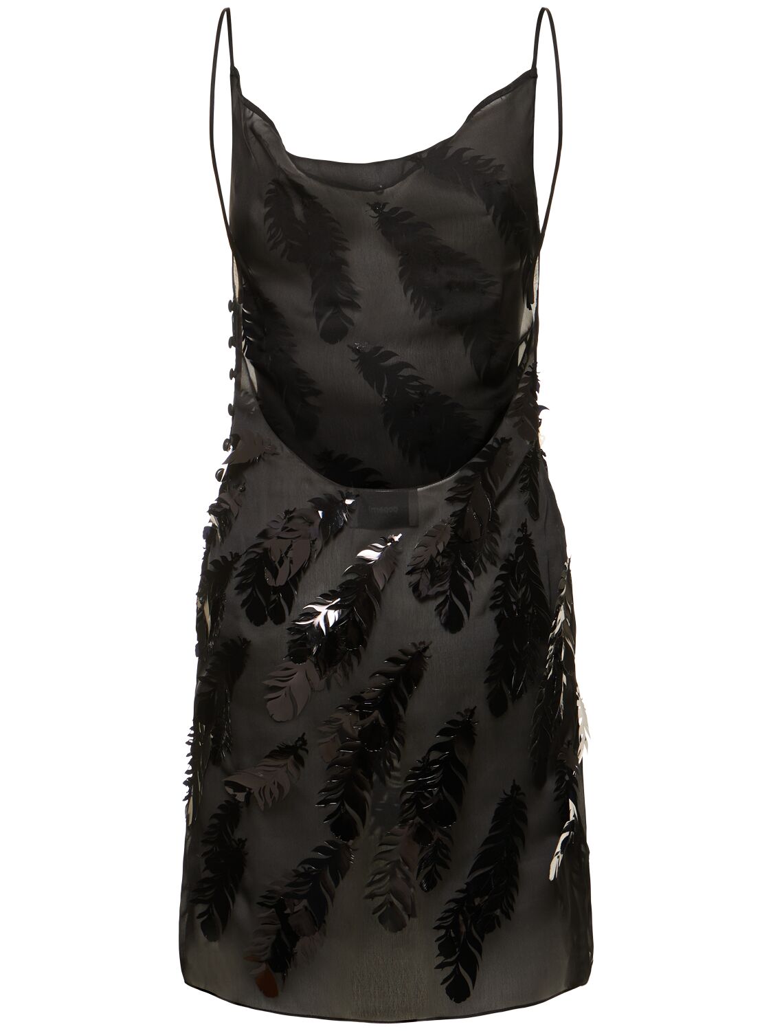 Shop Coperni Embellished Mini Slip Dress In Black