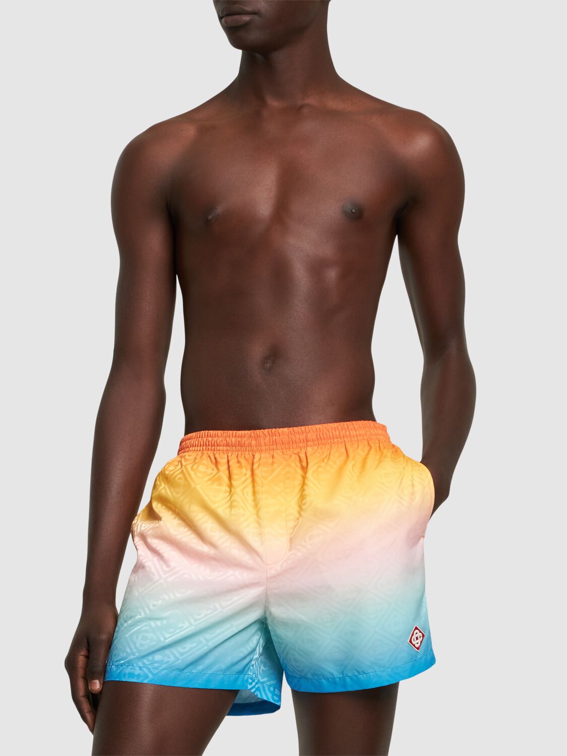 Shop Casablanca Jacquard Swim Shorts In Multicolor