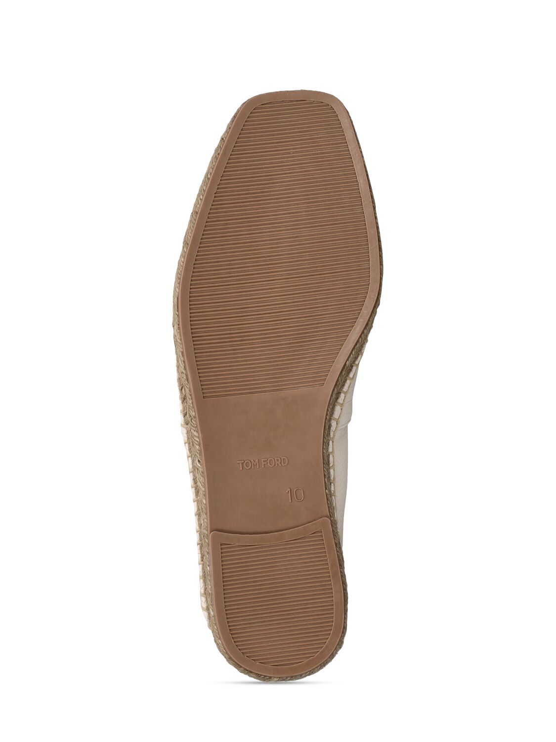Shop Tom Ford Grain Nubuck Espadrille Sandals In Marble  Ecru