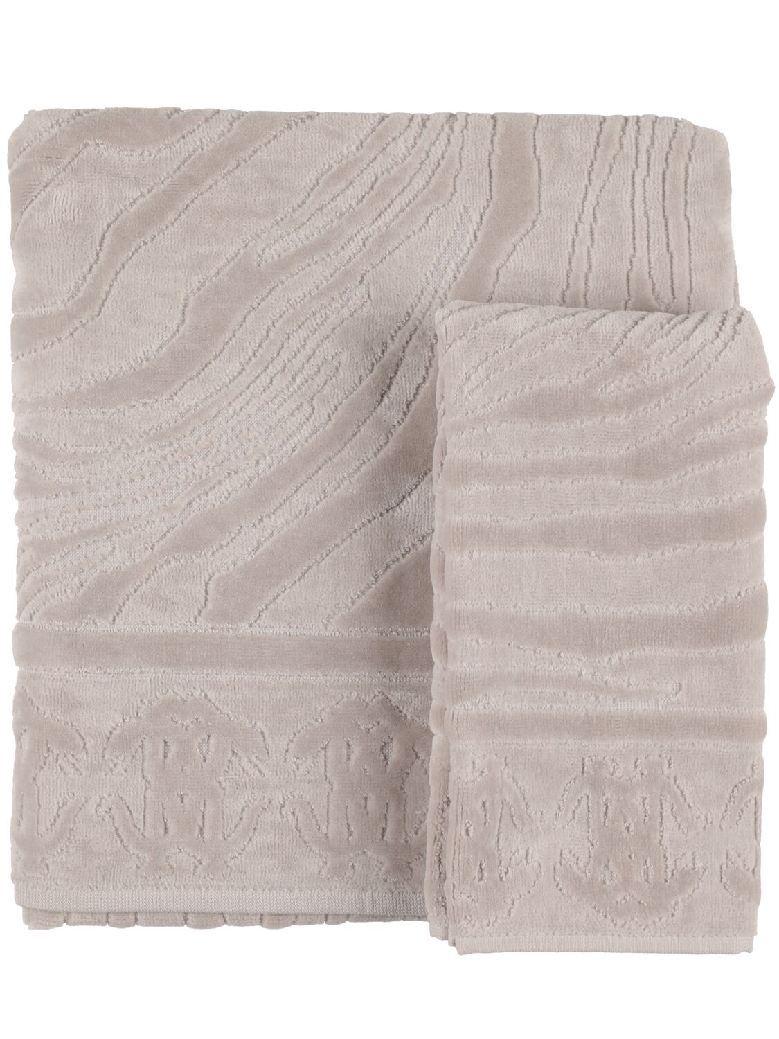 Roberto Cavalli Set Of 2 Okapi Towels In Grey