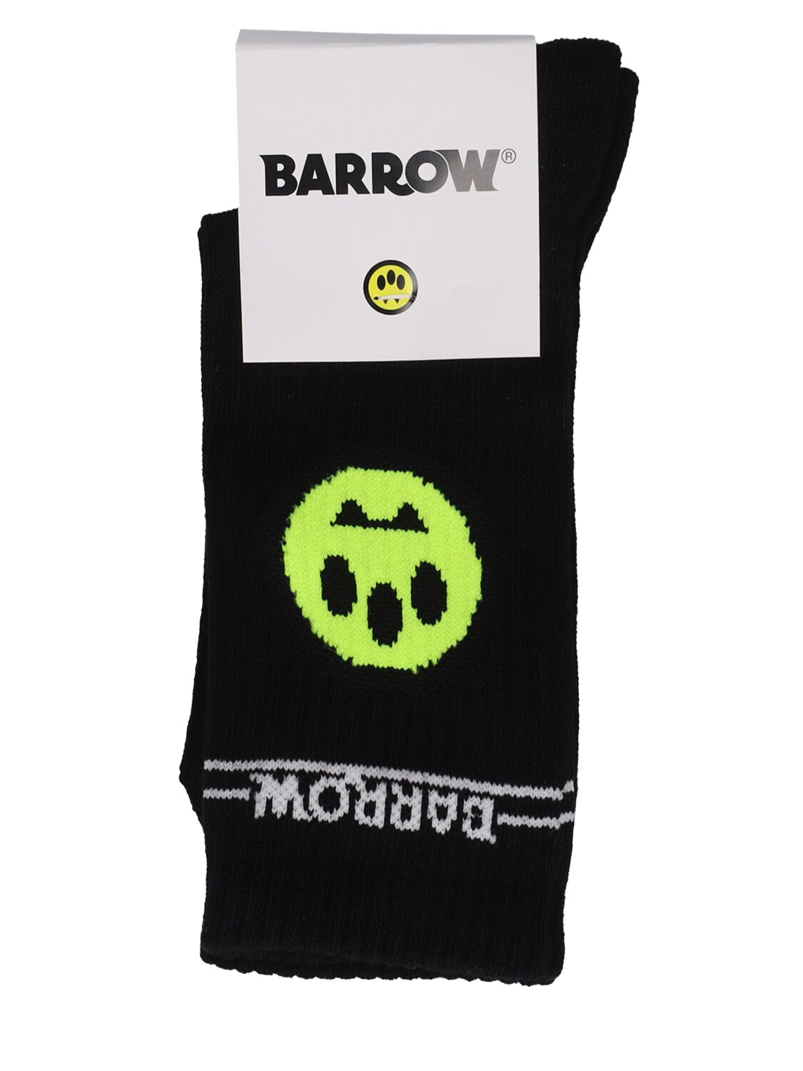 Barrow Kids' Logo Cotton Blend Ribbed Socks In Black