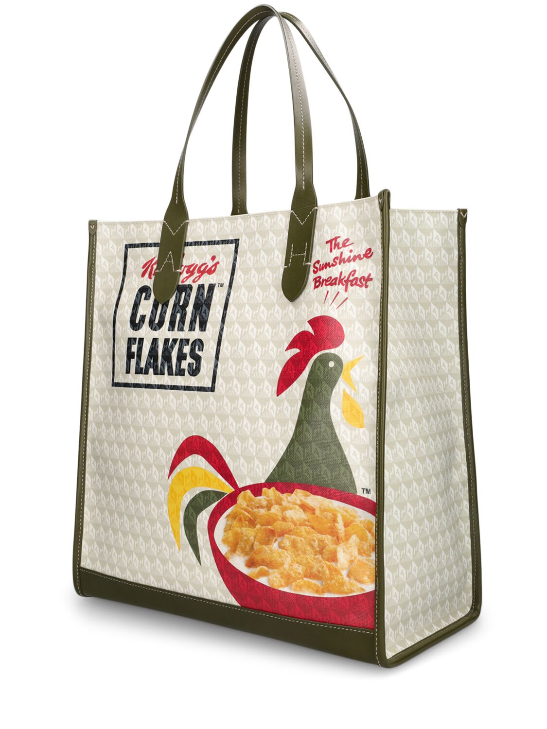 Shop Anya Hindmarch Cornflakes Printed Tote Bag In Chalk