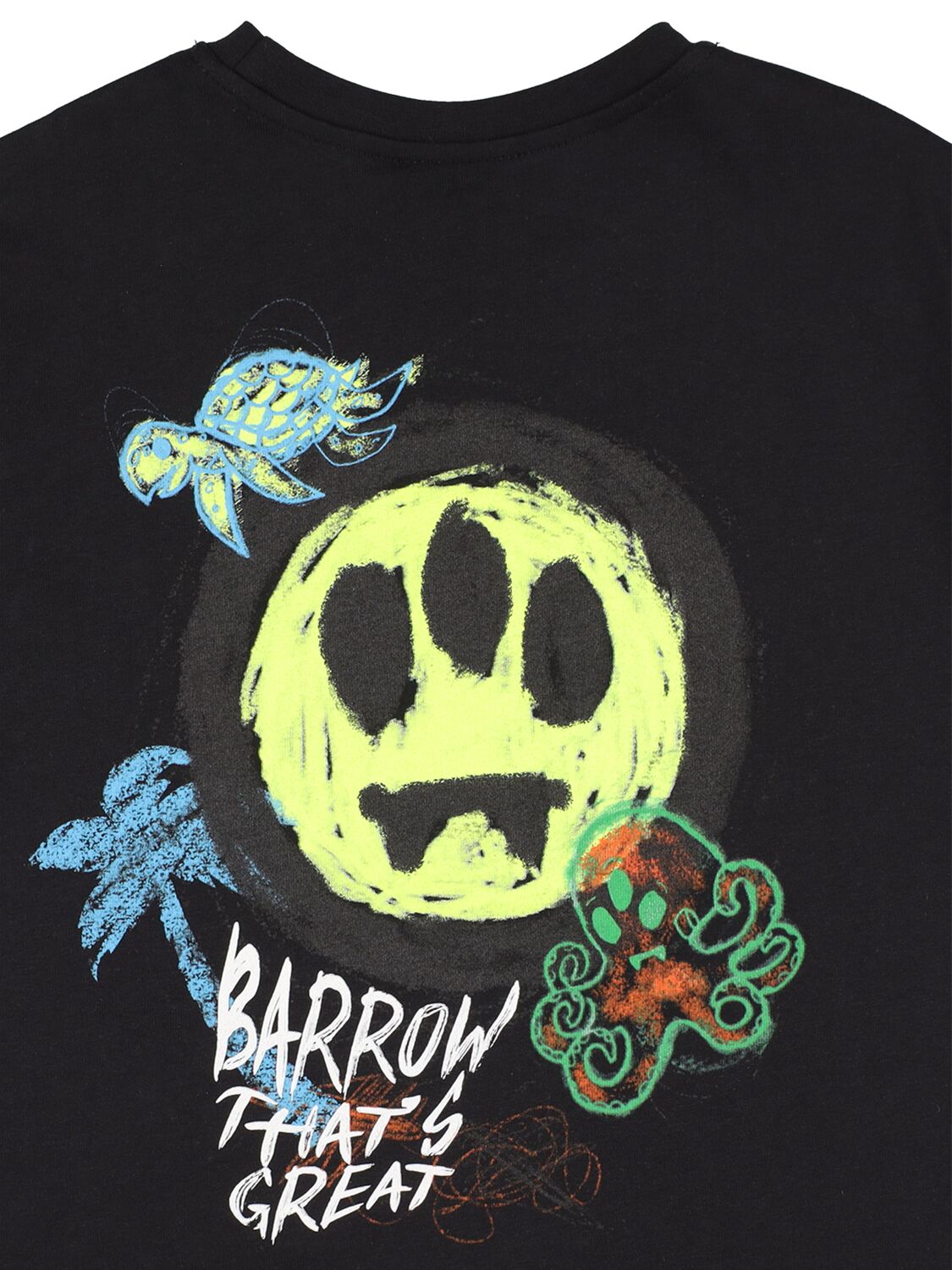 Shop Barrow Printed Cotton Jersey T-shirt In Black