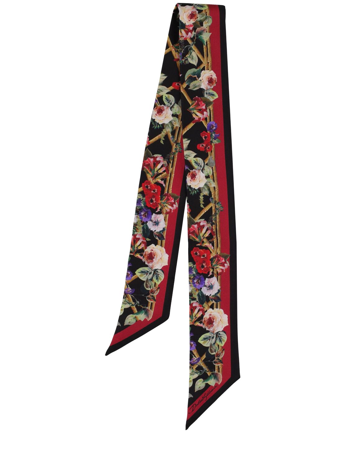 Shop Dolce & Gabbana Printed Silk Twill Bandeau In Roseto