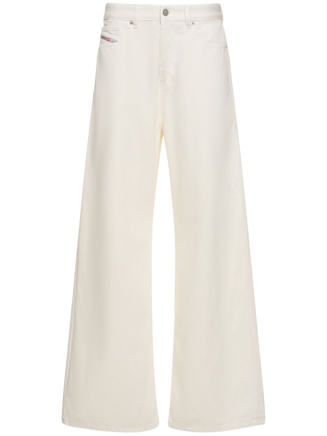 Shop Diesel D-sire Low Rise Wide Jeans In White