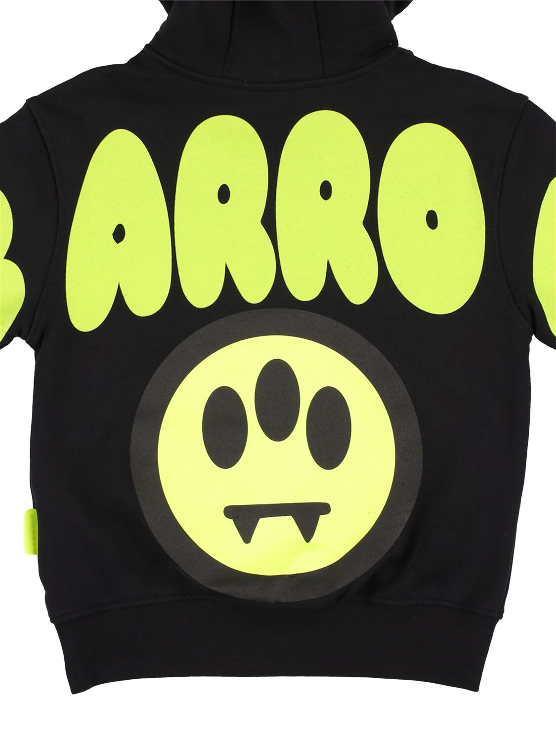 Shop Barrow Printed Cotton Sweatshirt Hoodie In Black