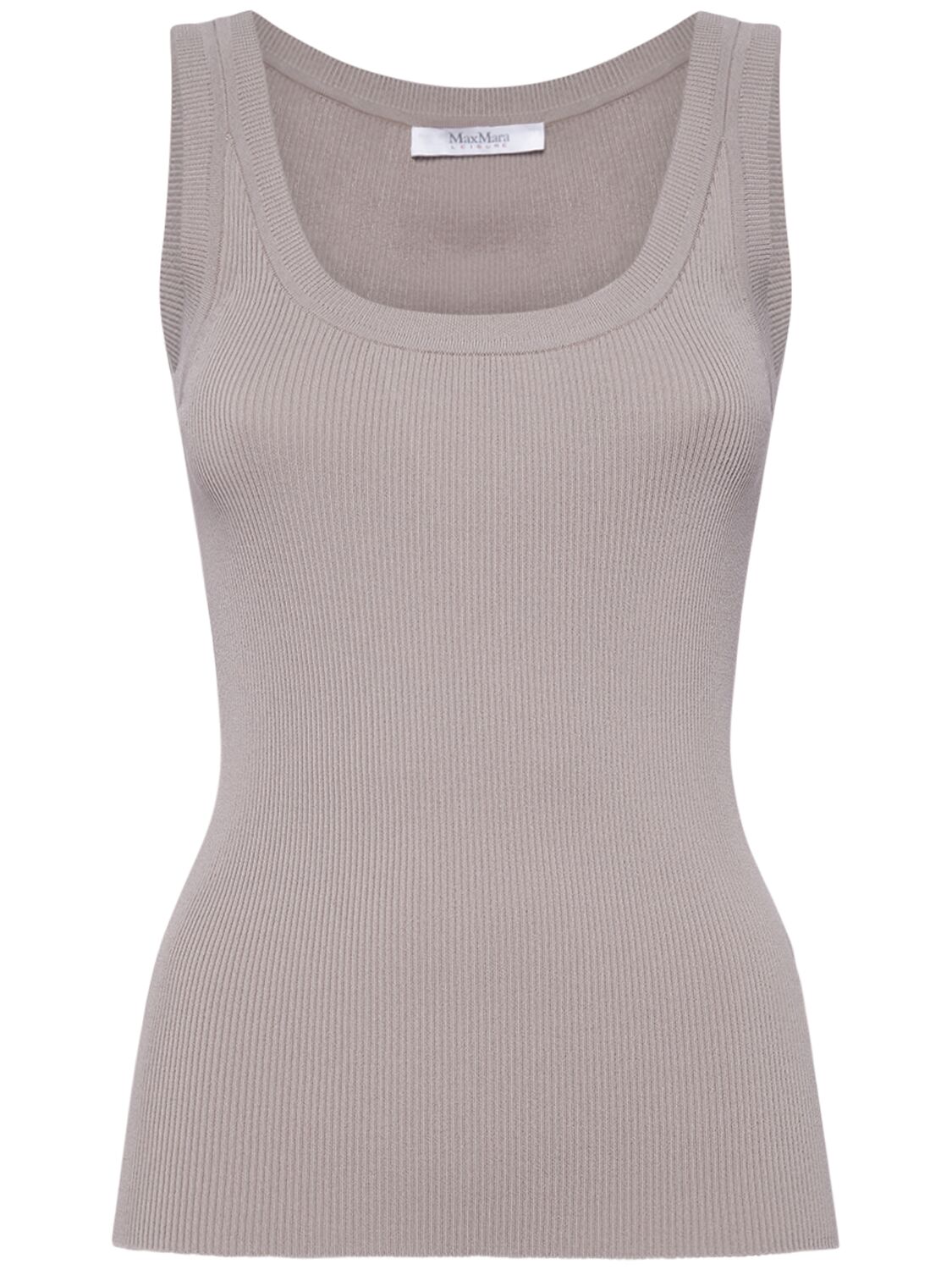 Max Mara Siro Crepe Tank Top In Brown