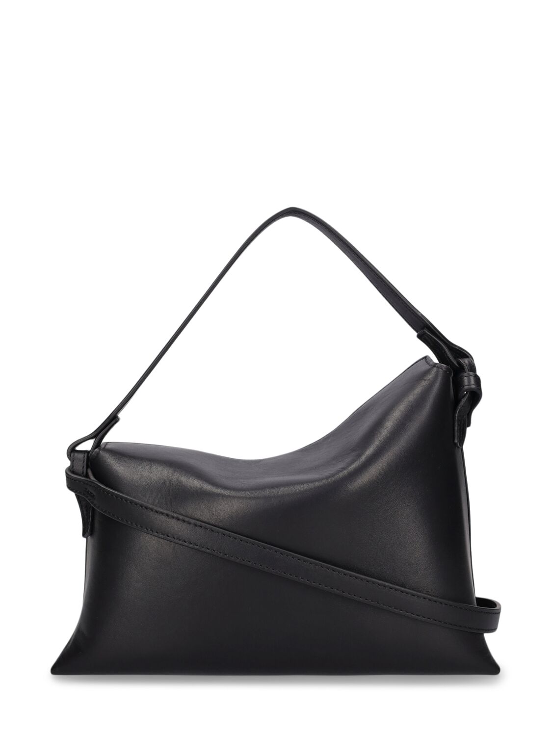 Shop Aesther Ekme Mini Lune Smooth Leather Shoulder Bag In Black