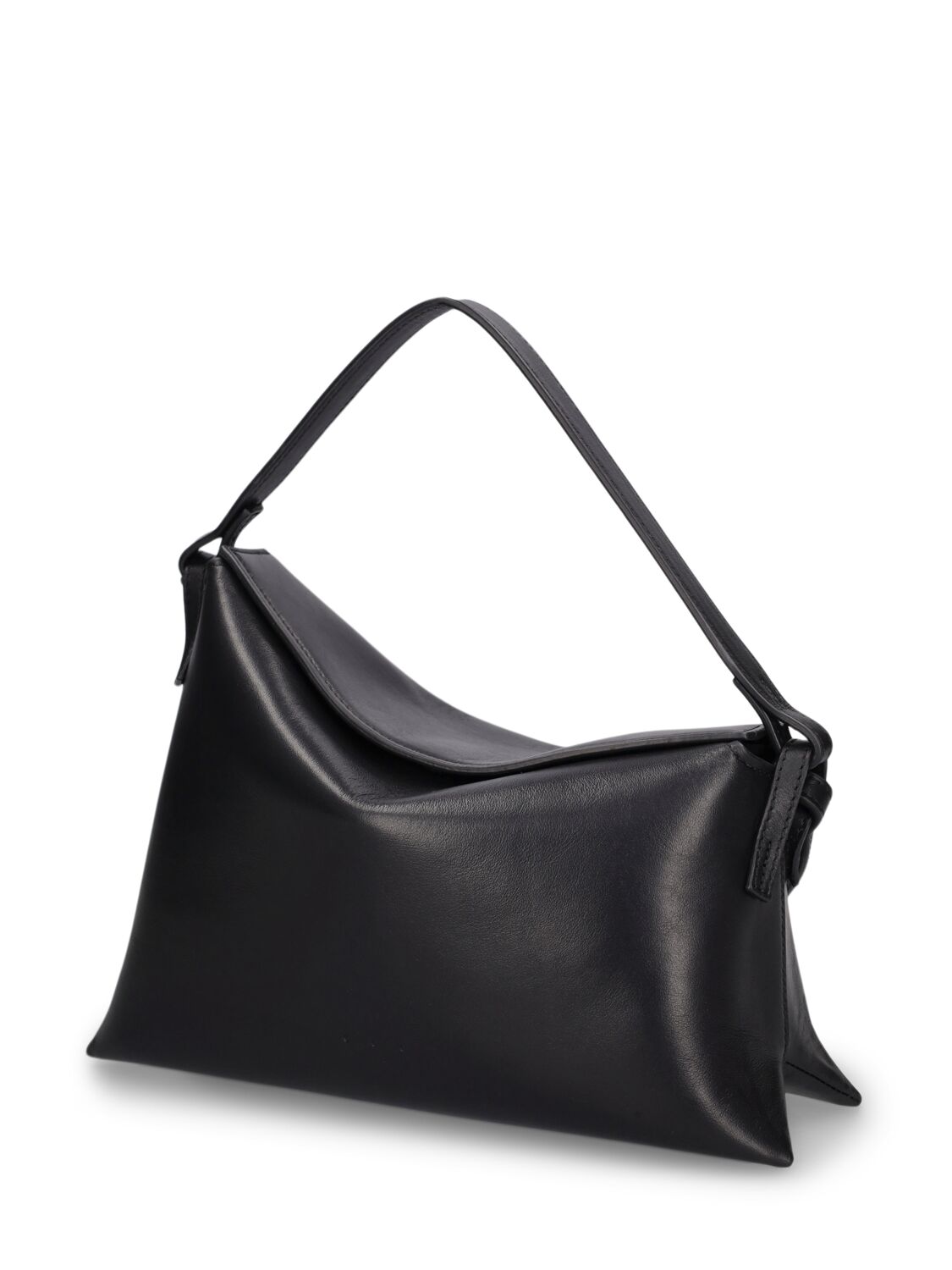 Shop Aesther Ekme Mini Lune Smooth Leather Shoulder Bag In Black