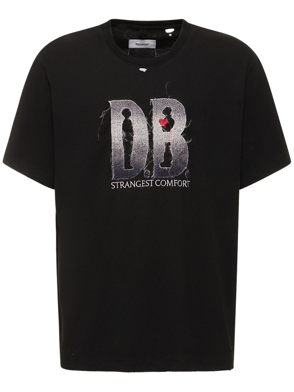 Doublet Db Logo Cotton T-shirt In Black