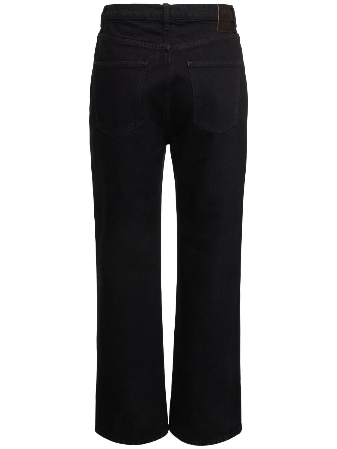 Shop Tove Sade Mid Rise Denim Wide Jeans In Black
