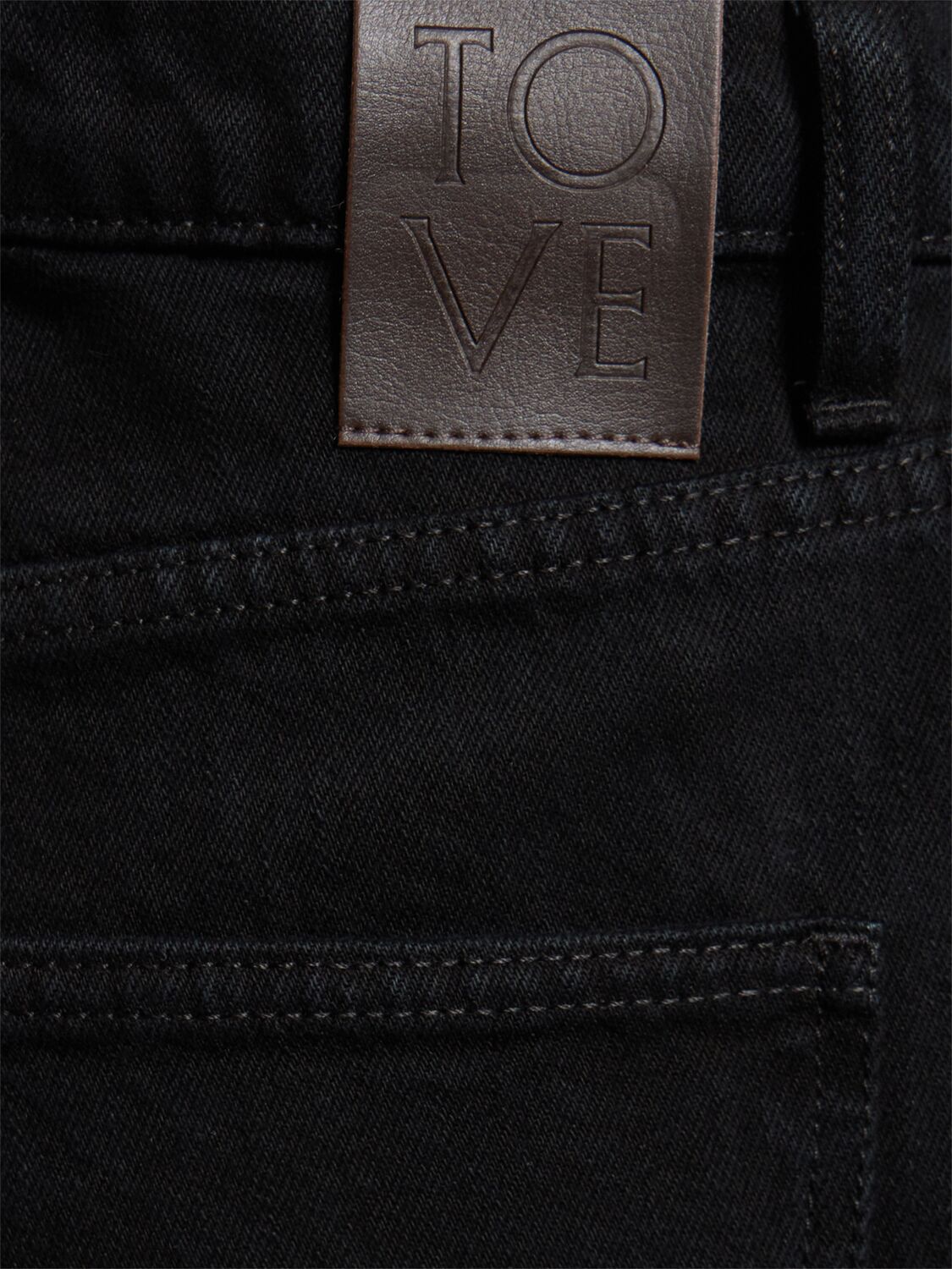 Shop Tove Sade Mid Rise Denim Wide Jeans In Black