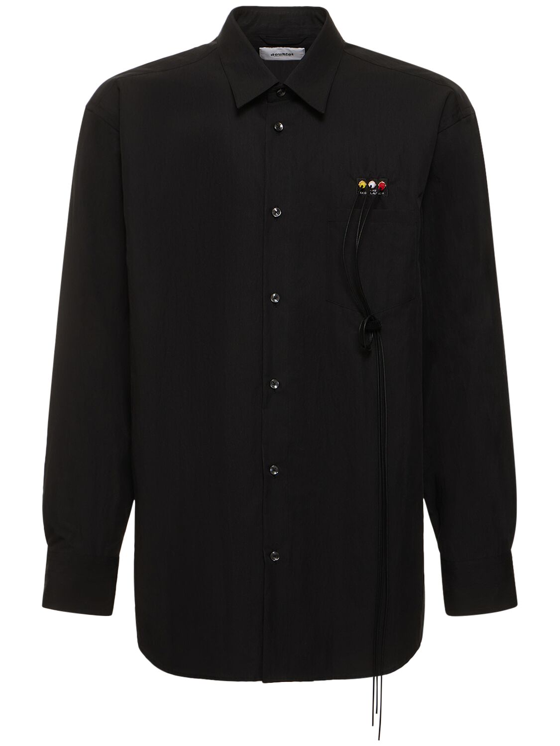 Shop Doublet Cable Cotton Blend Shirt In Black