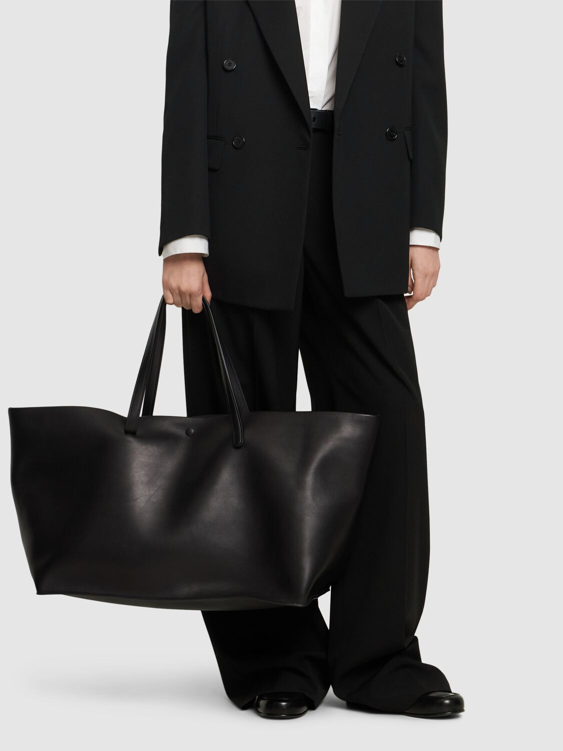 THE ROW XL IDAHO SADDLE LEATHER TOTE BAG 