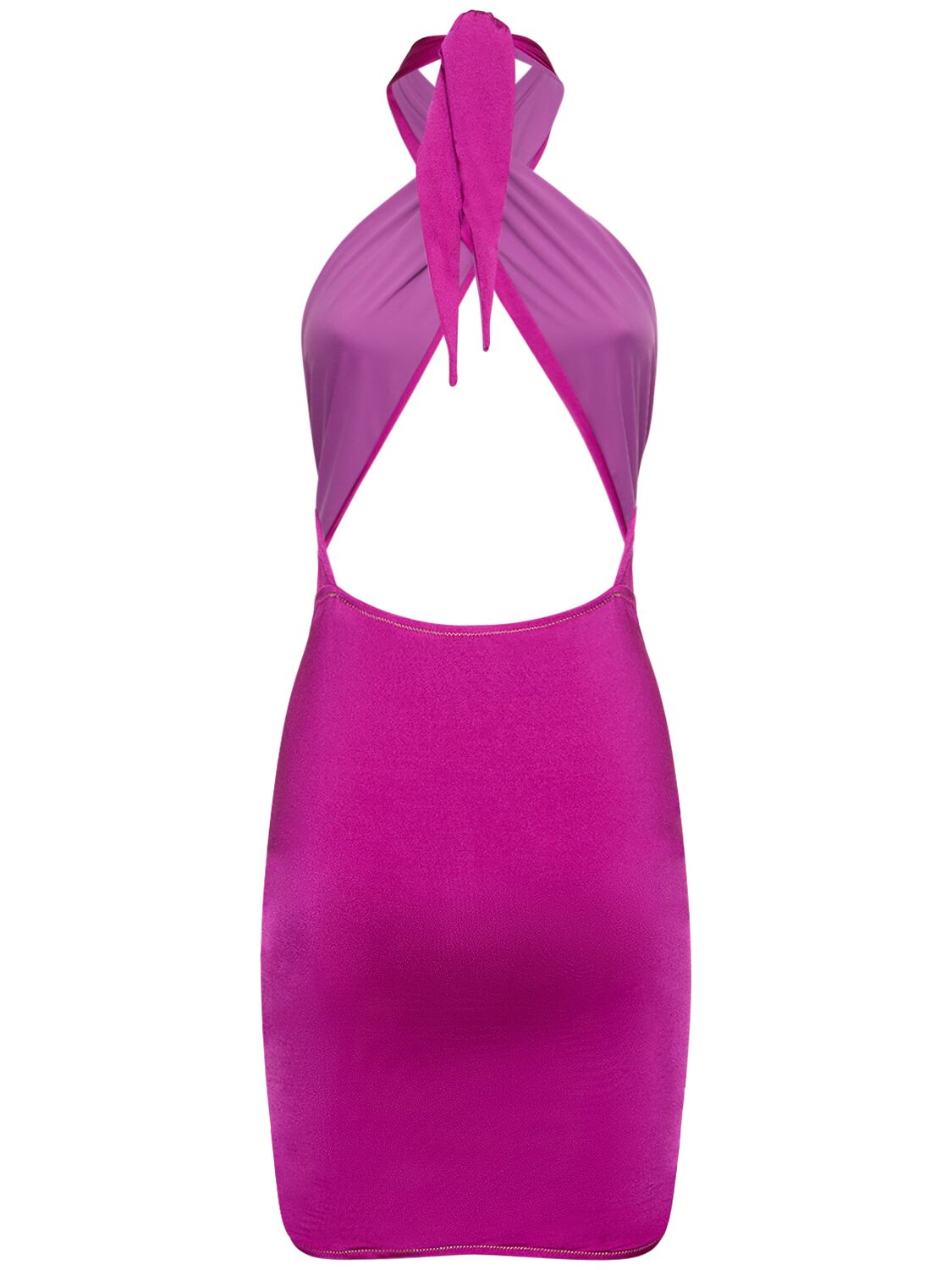 Shop Reina Olga Stallion Crisscross Cutout Mini Dress In Purple