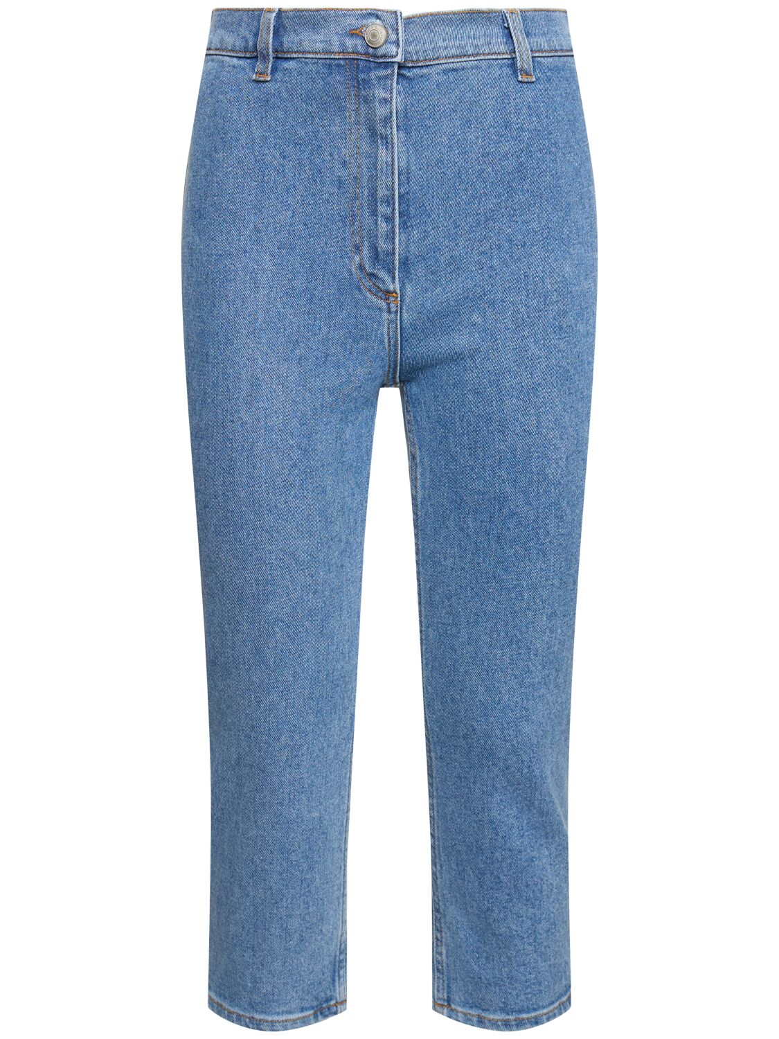 Magda Butrym Denim Straight Cropped Jeans In Blue