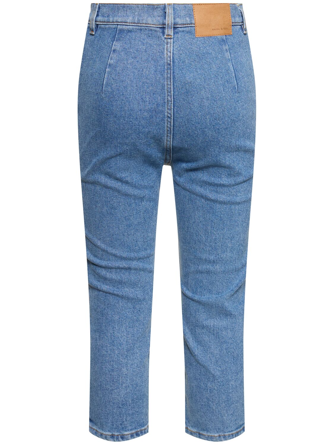 Shop Magda Butrym Denim Straight Cropped Jeans In Blue