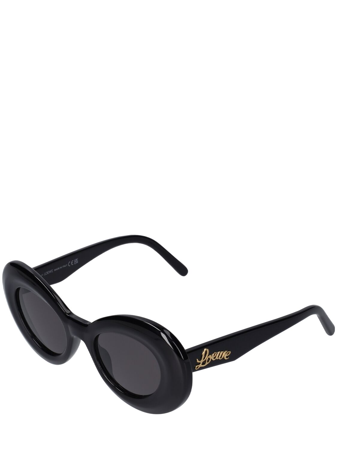 Shop Loewe Curvy Acetate Sunglasses In 블랙