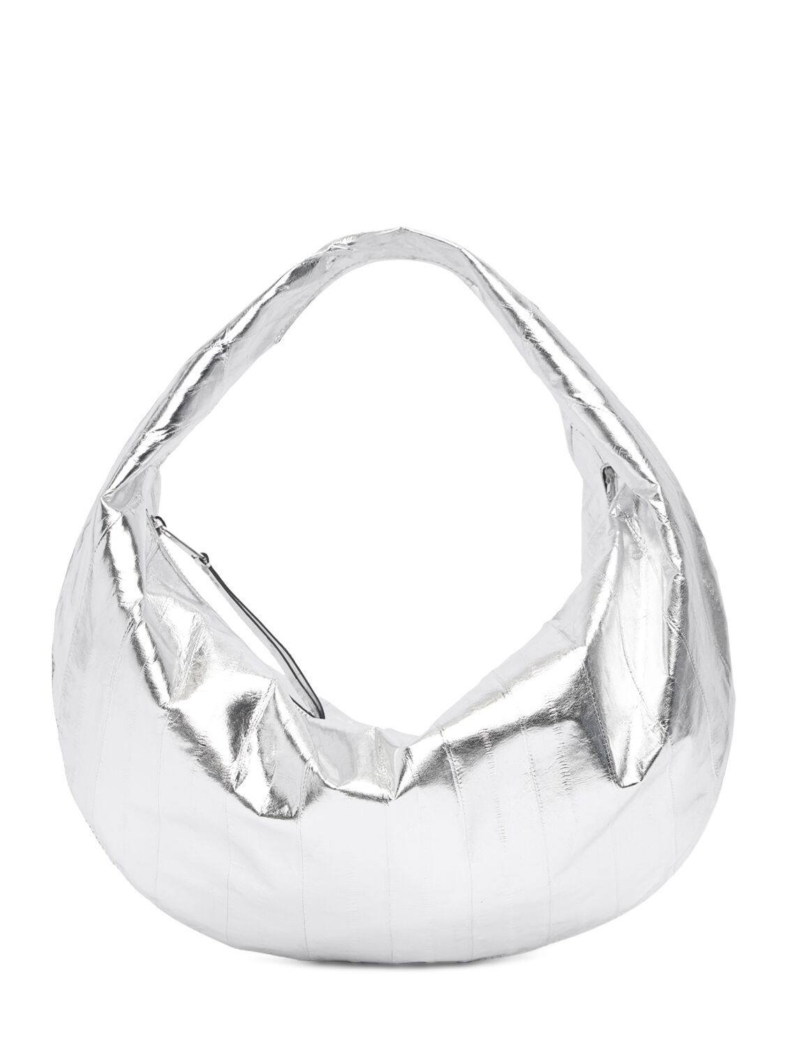 Khaite Medium Olivia Leather Hobo Bag In Silver
