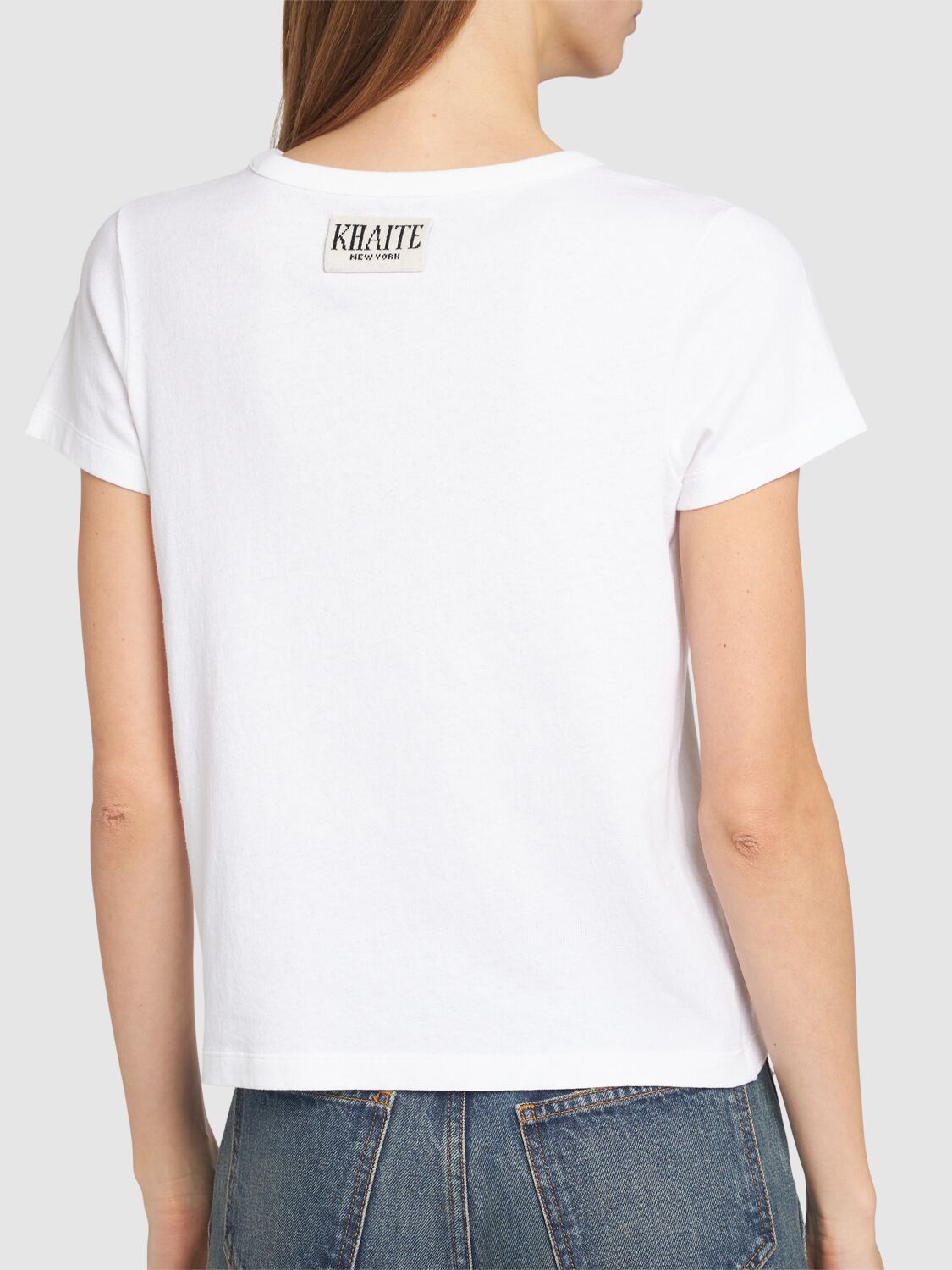 Shop Khaite Samson Cotton Jersey T-shirt In White